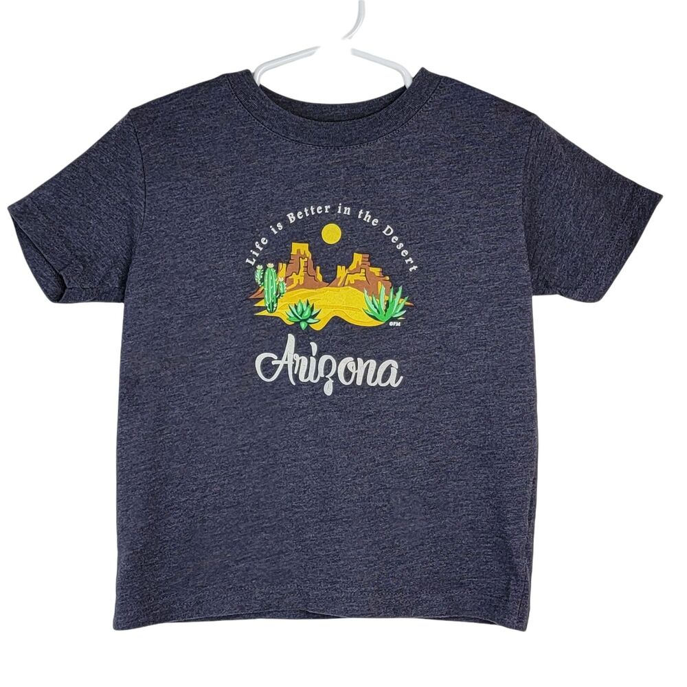 Arizona Tshirt‎ Boys Sz 2T Gray Life Is Better In the Desert Souvenir Shirt Tee